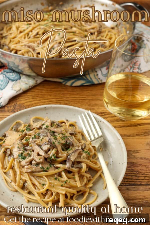 Creamy Miso Mushroom Pasta with Garlic and Thyme 6 miso mushroom pasta on a plate