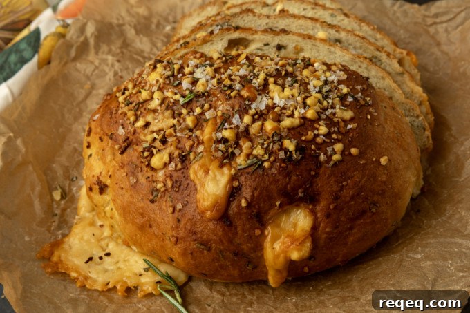 Rosemary Parmesan Artisan Bread Recipe for Crispy Crust and Flavor 9 partially sliced one hour rosemary parmesan bread on parchment paper