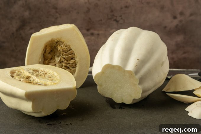 Mashed Potato-Style Squash Recipe: Creamy Comfort Side Dish 4 cut mashed potato squash a.k.a. white acorn squash