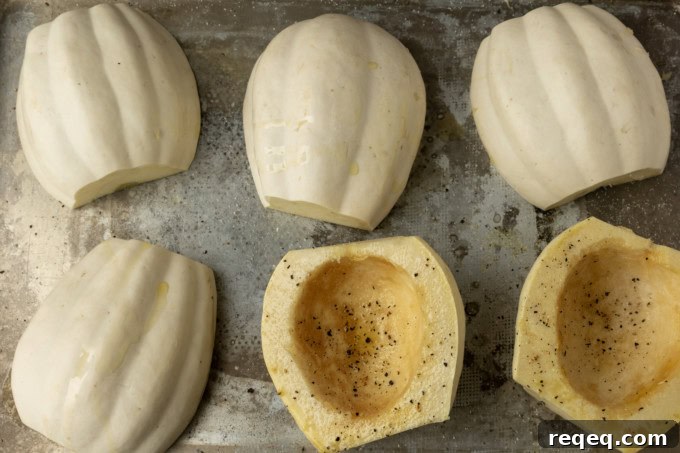 Mashed Potato-Style Squash Recipe: Creamy Comfort Side Dish 5 mashed potato squash a.k.a. white acorn squash brushed with olive oil with salt and pepper