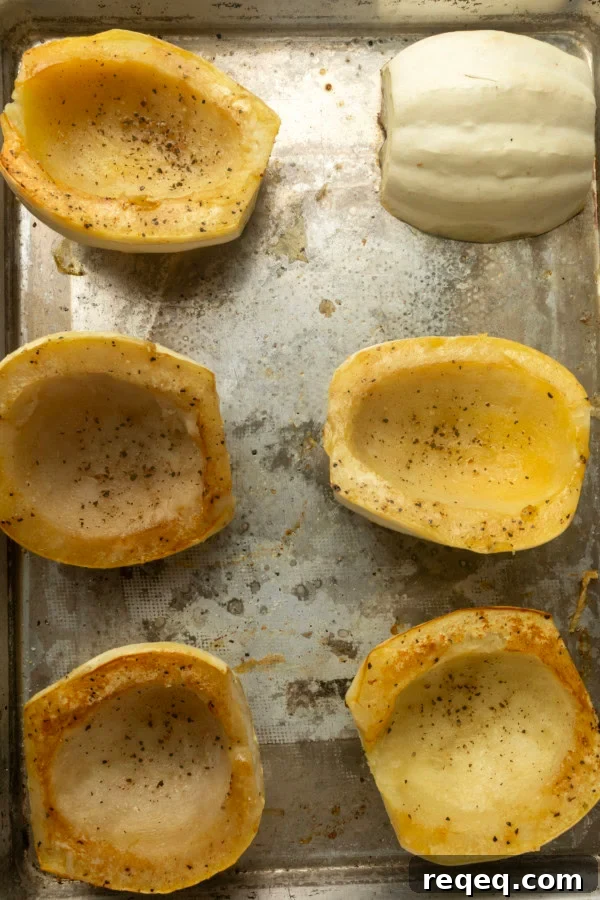 Mashed Potato-Style Squash Recipe: Creamy Comfort Side Dish 6 roasted cut mashed potato squash a.k.a. white acorn squash brushed with olive oil with salt and pepper