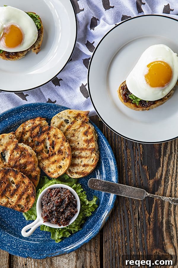 Savory Bacon and Caramelized Onion Jam Recipe 2 Bacon Onion Jam: Crispy Bacon is made into the ultimate breakfast spread with maple syrup, onions, coffee, brown sugar + pepper.