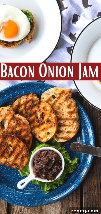 Savory Bacon and Caramelized Onion Jam Recipe 8 Bacon Onion Jam: Crispy Bacon is made into the ultimate breakfast spread with maple syrup, onions, coffee, brown sugar + pepper.