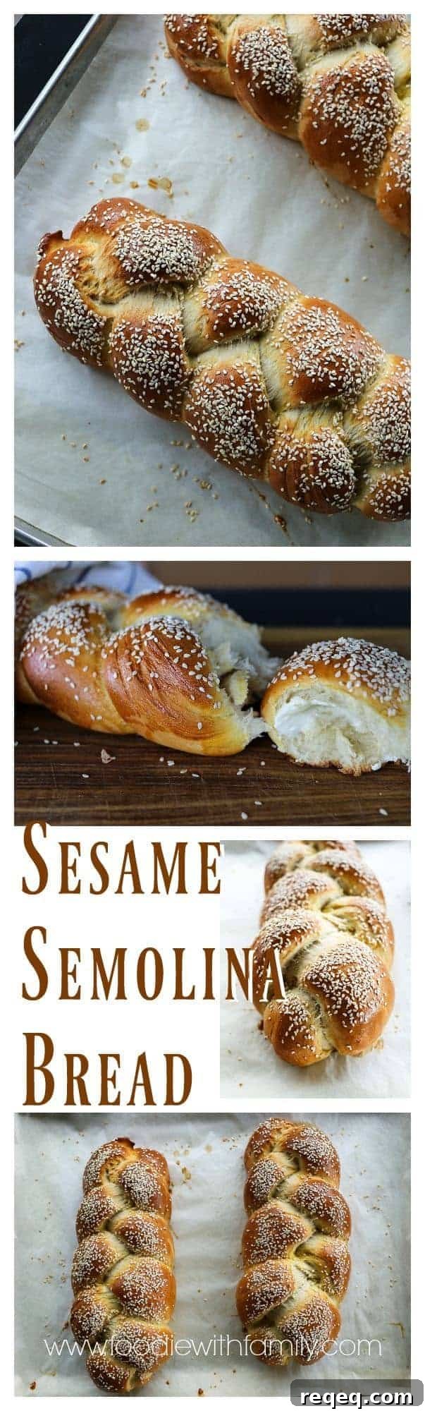 Sesame Semolina Loaf Recipe: Crispy Crust, Tender Crumb 7 Sesame Semolina Braided Bread from foodiewithfamily.com