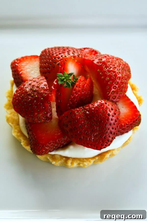 Brown Sugar Strawberry & Cream Tartlets: Easy Decadent Dessert 4 Brown Sugar Strawberries and Cream Tartlets with thyme