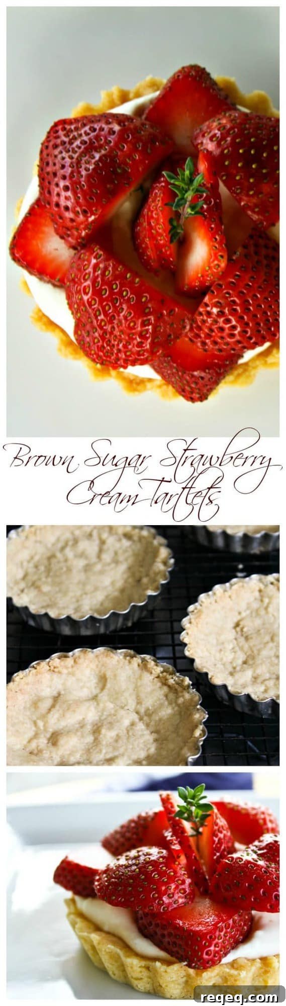Brown Sugar Strawberry & Cream Tartlets: Easy Decadent Dessert 6 Brown Sugar Strawberries and Cream Tartlets