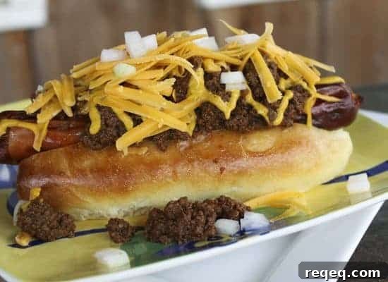 chilidog1 Homemade Hot Dog Buns are infinitely more flavourful than commercially available ones, turning any ordinary hot dog meal into an extraordinary one. You'll be hard pressed to find a better bun for chili dogs!