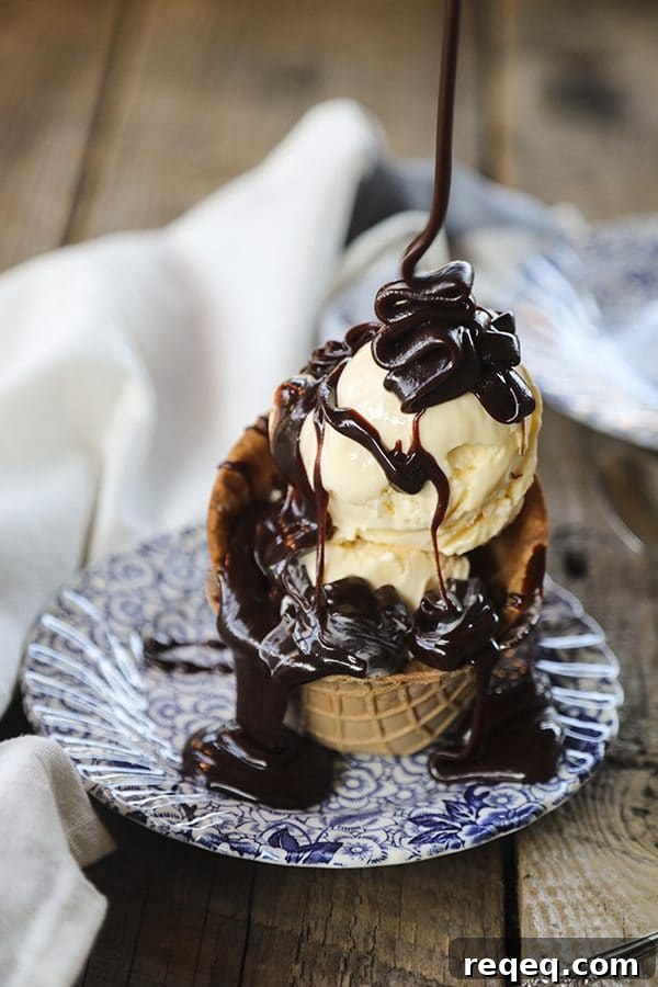 Grandma Val’s Classic Hot Fudge Sauce Recipe 3 Grandma Val's Hot Fudge Sauce: caramel like ribbons of deep, rich, chocolatey fudge for the ultimate ice cream indulgence!