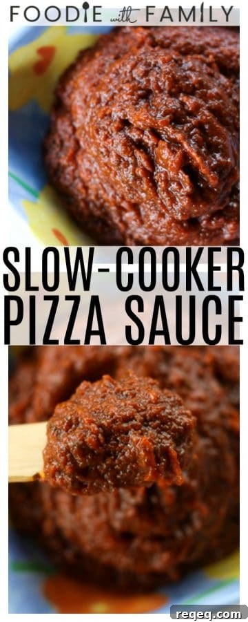 Slow-Cooker Pizza Sauce Recipe for Rich, Homemade Flavor 4 Slow-Cooker Pizza Sauce: Deep, rich red and packed with herbs, garlic, olive oil and Italian cheese, this old-school pizza sauce will knock your socks off.