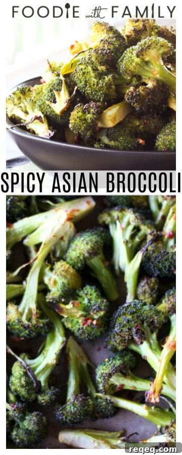 Spicy Asian-Style Broccoli Stir-Fry Recipe 3 Spicy Asian Broccoli: Long spears of broccoli are tossed with Chinese chile-garlic sauce, minced fresh garlic, sesame oil, a bit of raw sugar and this and that then roasted until crisp-tender. This will beat every white cardboard takeout container of Chinese you can get anywhere without exception.