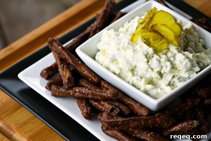 Creamy Dill Pickle Dip Recipe for Parties and Snacking 2 Dill Pickle Dip {or sandwich spread} from foodiewithfamily.com