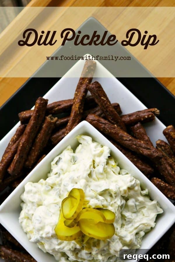 Creamy Dill Pickle Dip Recipe for Parties and Snacking 3 Use Dill Pickle Dip as dip or spread on hamburgers or deli sandwiches for pickle lovers in your life. foodiewithfamily.com