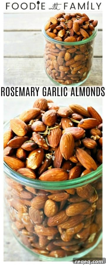 Rosemary Garlic Slow-Roasted Almonds for Snacking 6 These fragrant and toasty rosemary garlic almonds slow-roast in an ultra low oven overnight.