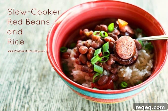 Easy, satisfying Slow-Cooker Red Beans and Rice from foodiewithfamily.com