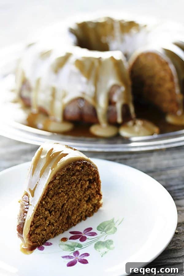 Pumpkin Spice Cake with Maple Frosting and Cider Caramel Drizzle 4 Pumpkin spice Cake with Maple Glaze and Cider Caramel